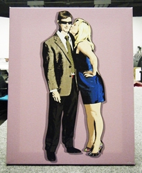 Warhol style couple-Canvas Gallery Wrapped